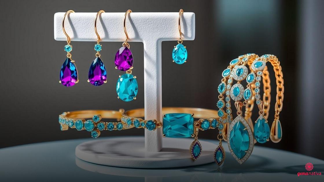 Brincos e pulseiras com Turmalina Paraíba: charme e exclusividade Brincos e pulseiras com Turmalina Paraíba: charme e exclusividade