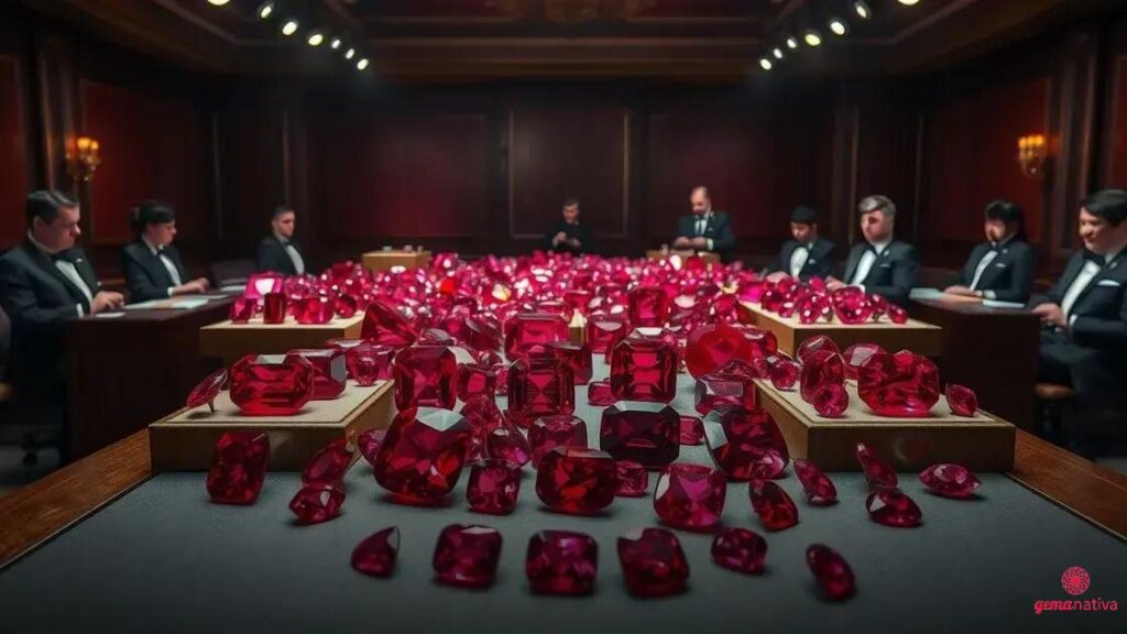 Gemfields arrecada $31 milhões em leilão de rubis de qualidade mista
