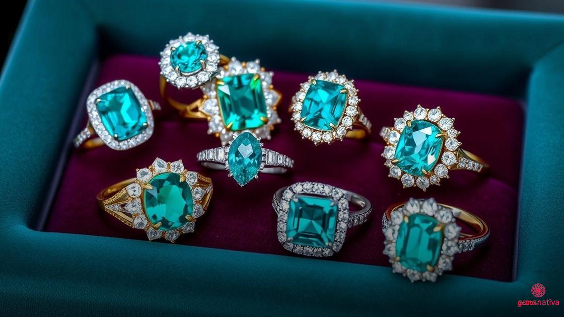 Principais modelos de anéis com Turmalina Paraíba Principais modelos de anéis com Turmalina Paraíba