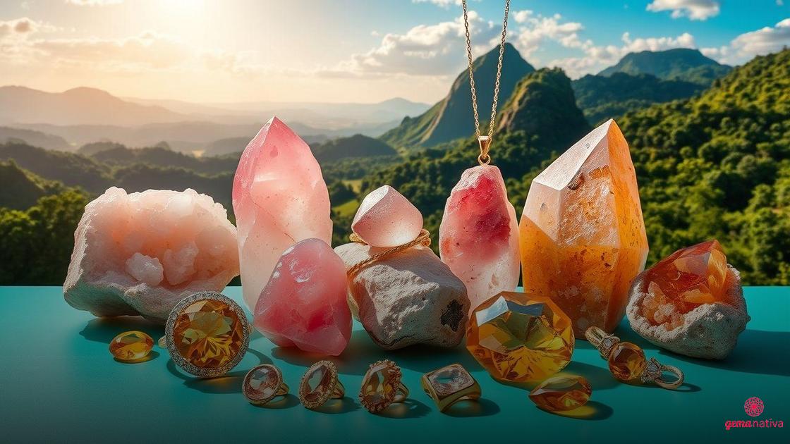 Quartzo rosa e citrino: gemas brasileiras populares Quartzo rosa e citrino: gemas brasileiras populares