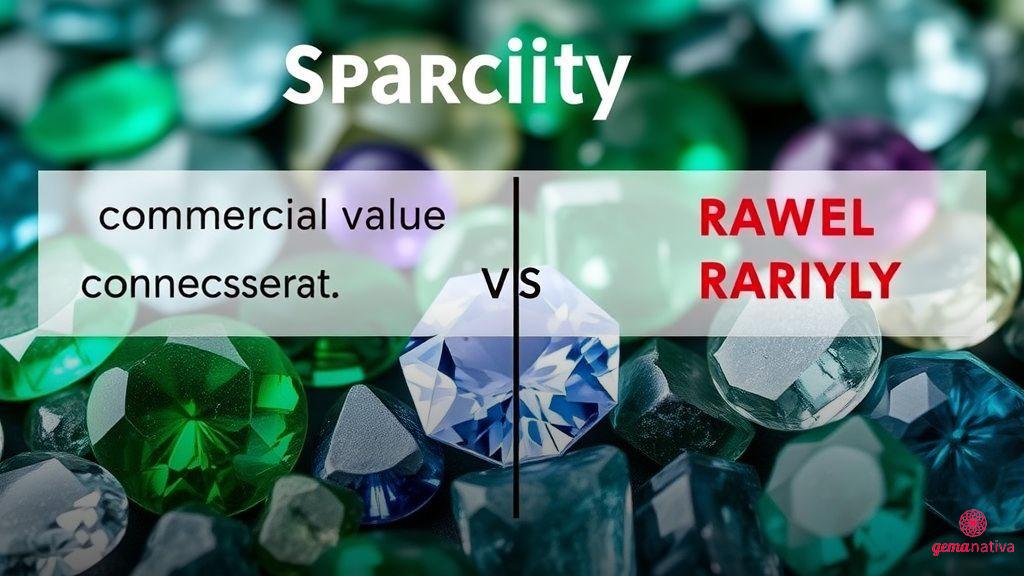 Diferença entre valor comercial e raridade das gemas Diferença entre valor comercial e raridade das gemas