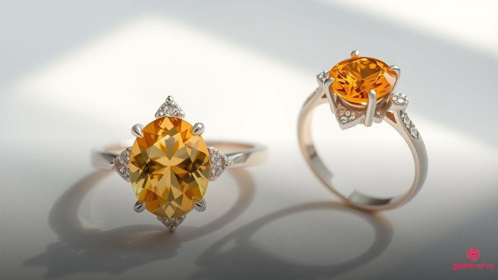 Joias de noivado e casamento com citrino e topázio Joias de noivado e casamento com citrino e topázio