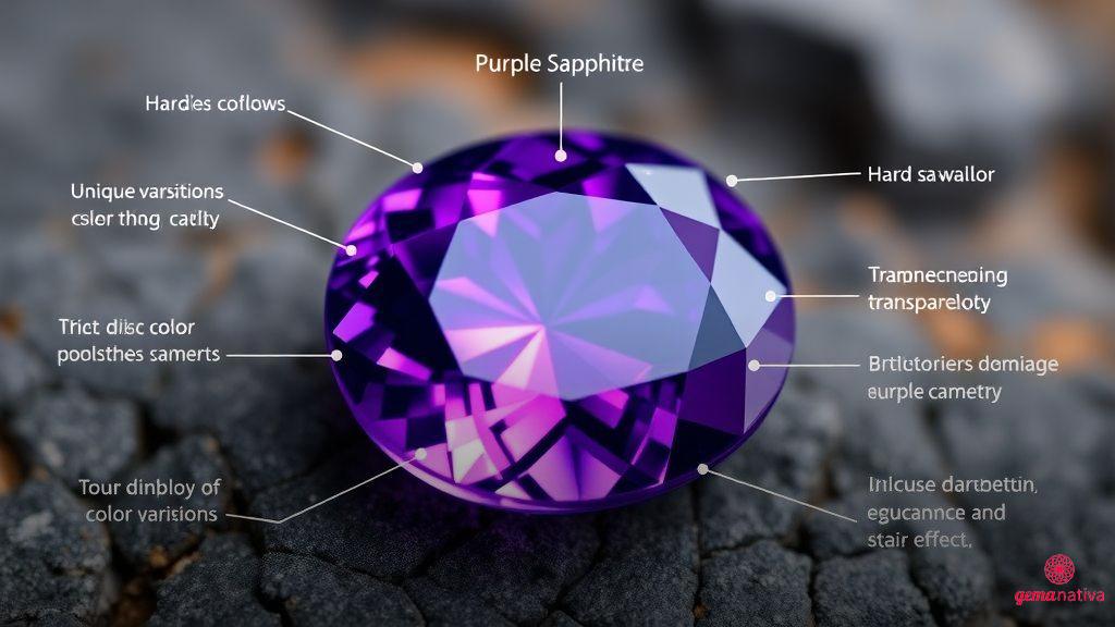 Características físicas e ópticas da safira roxa Características físicas e ópticas da safira roxa