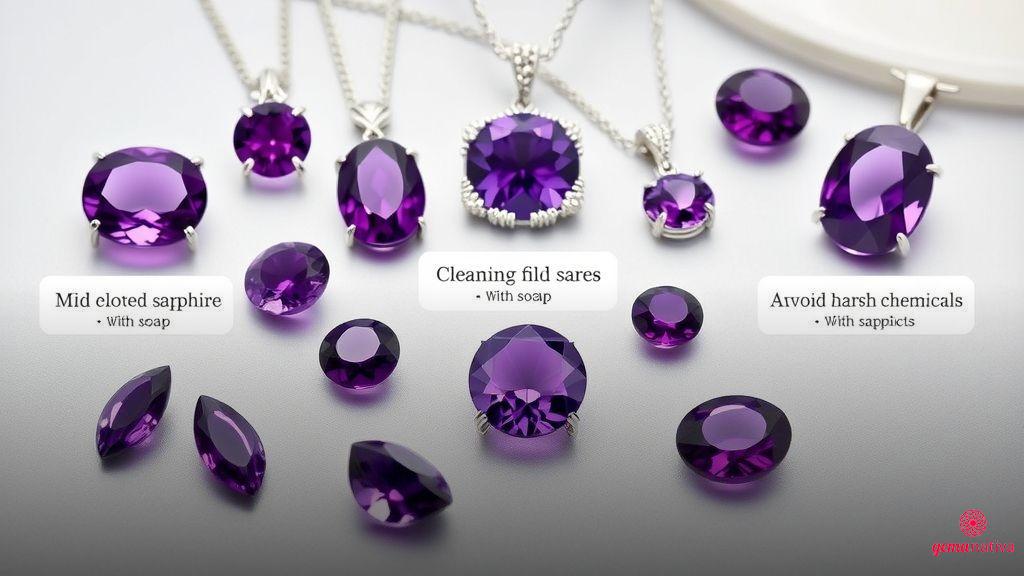 Cuidados e conservação de joias com safira roxa Cuidados e conservação de joias com safira roxa