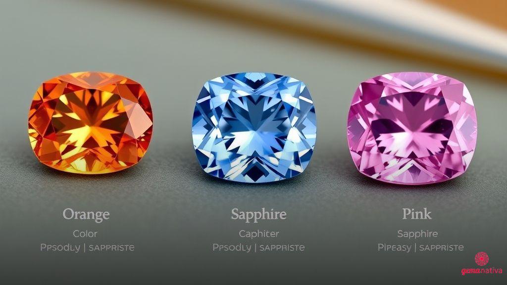 Diferenças entre a safira laranja e outras variedades de safira Diferenças entre a safira laranja e outras variedades de safira