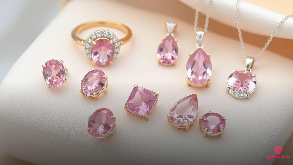 Tipos de joias com quartzo rosa e morganita mais procurados Tipos de joias com quartzo rosa e morganita mais procurados