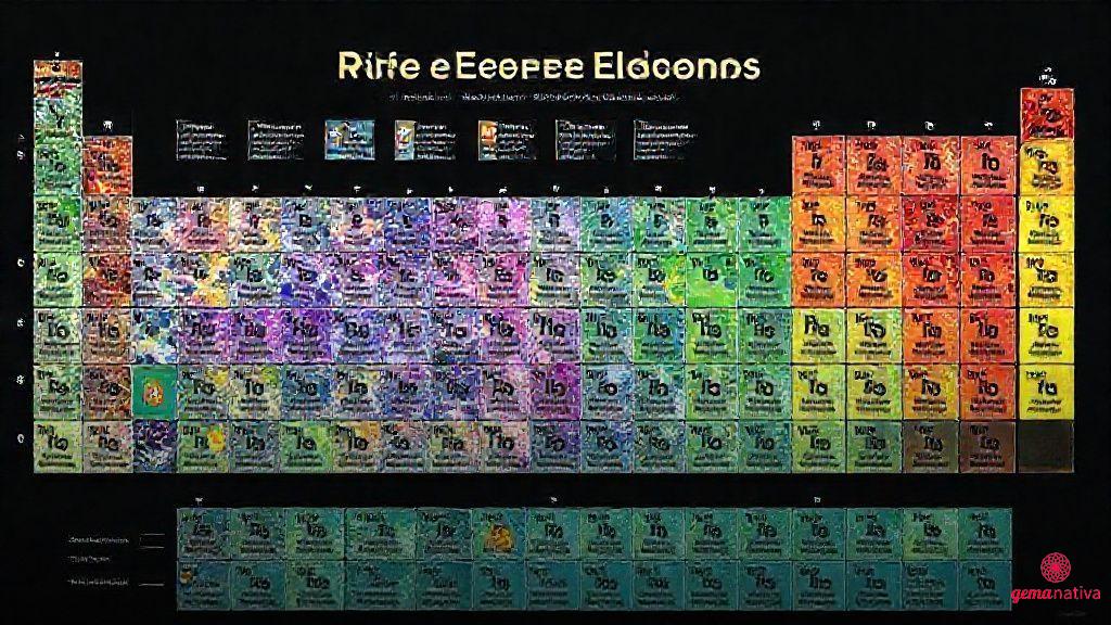 A tabela periódica e os 17 elementos que compõem o grupo das terras raras A tabela periódica e os 17 elementos que compõem o grupo das terras raras