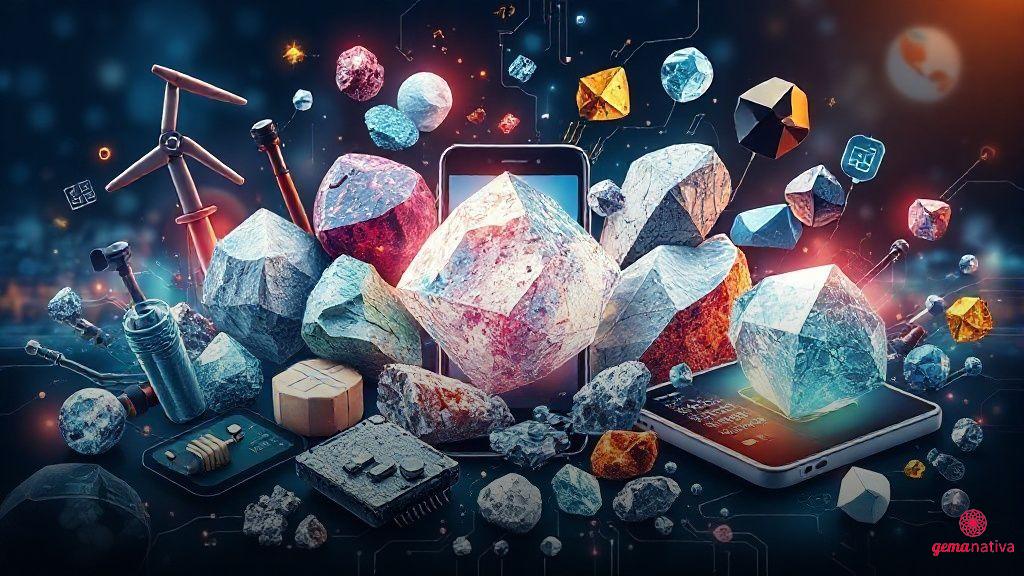 O uso tecnológico dos minerais na comunicação, energia e IA O uso tecnológico dos minerais na comunicação, energia e IA